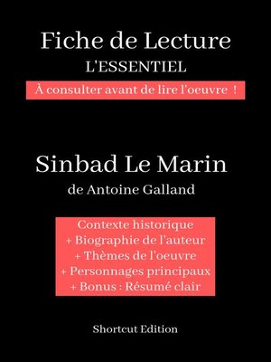 cover image of Fiche de lecture "L'ESSENTIEL"--Sinbad le marin de Antoine Galland